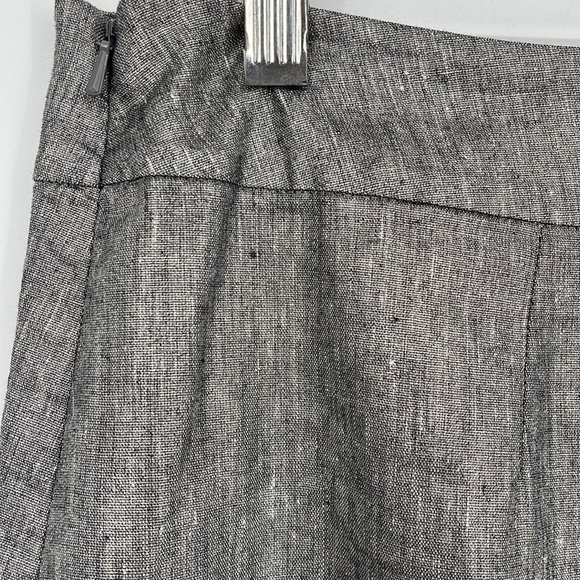 Eileen Fisher Metallic Linen Faux-Wrap Skirt Silver Gray Women’s Size Medium - Picture 9 of 11